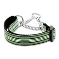 Unconditional Love Preppy Stripes Nylon Ribbon Collars Martingale Green-White Large UN805058